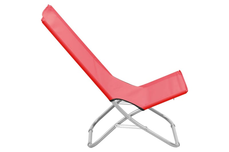 Foldbare Strandstole 2 Stk. Stof Rød - Rød - Havemøbler - Havestole - Solstole