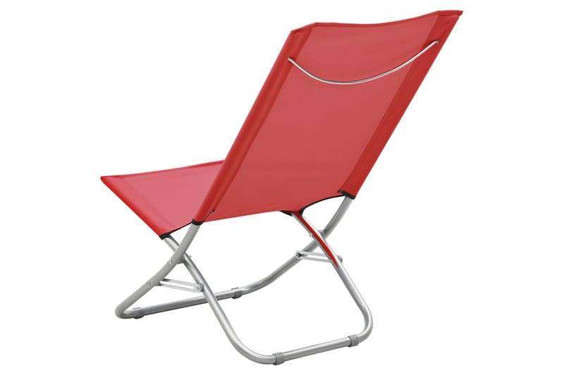 Foldbare Strandstole 2 Stk. Stof Rød - Rød - Havemøbler - Havestole - Solstole