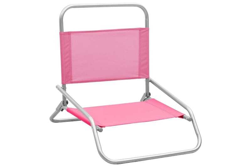 Foldbare Strandstole 2 Stk. Stof Pink - Lyserød - Havemøbler - Havestole - Solstole