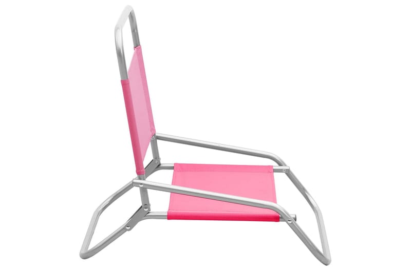 Foldbare Strandstole 2 Stk. Stof Pink - Lyserød - Havemøbler - Havestole - Solstole