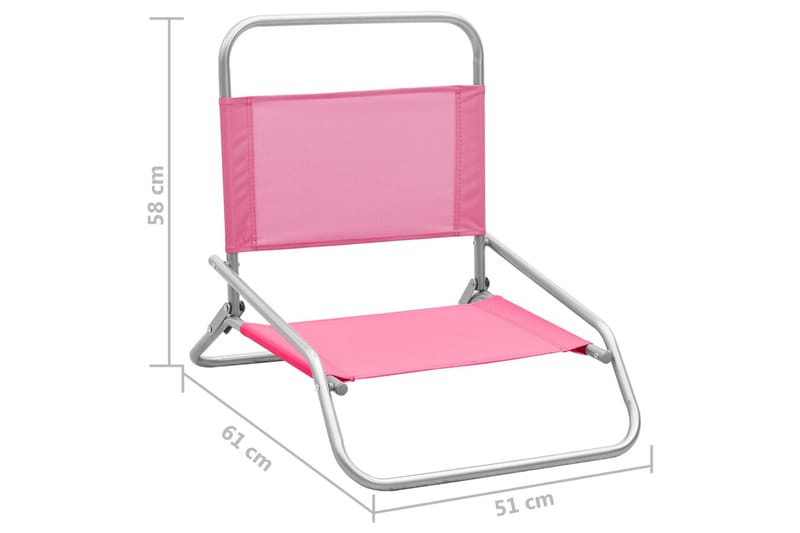 Foldbare Strandstole 2 Stk. Stof Pink - Lyserød - Havemøbler - Havestole - Solstole
