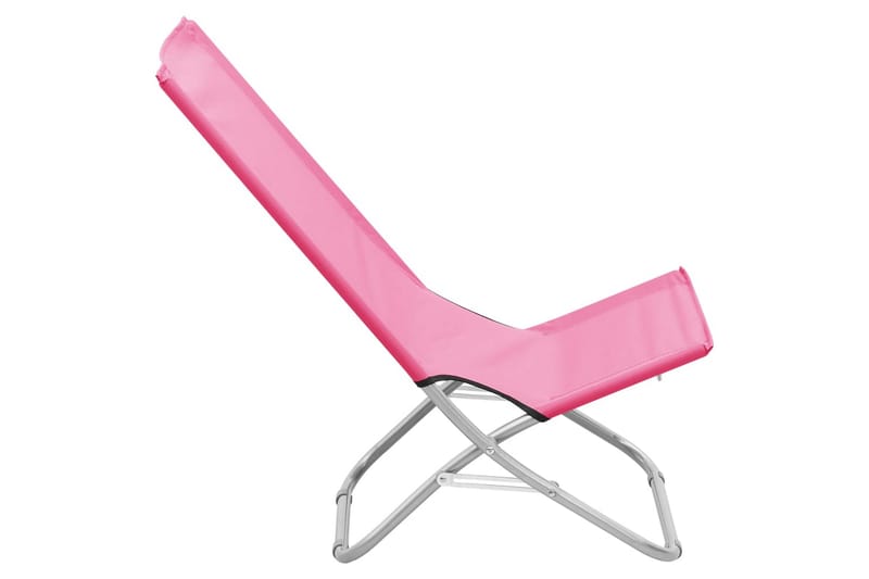 Foldbare Strandstole 2 Stk. Stof Pink - Lyserød - Solstole