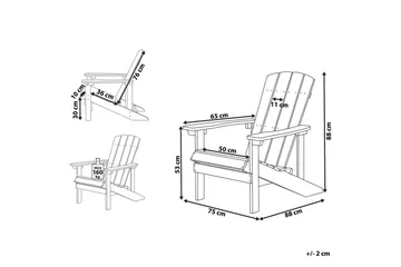 Havestol Adirondack - Violet, 75x88x88 cm - Havemøbler - Havestole - Solstole - Dækstol