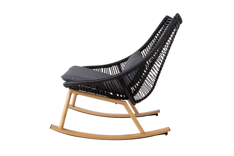 Helsinki Gyngestol - Sort/Træ - Havemøbler - Havestole - Havegyngestol
