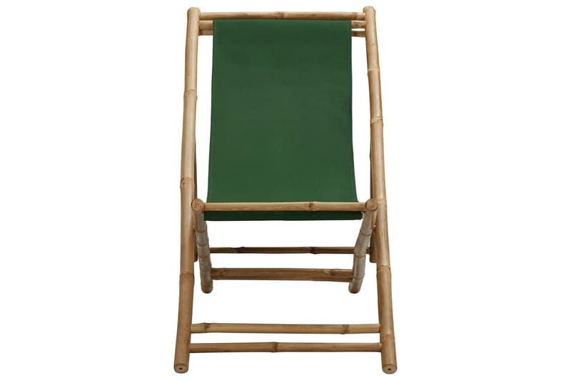 Liggestol bambus og lærred grøn - Grøn - Solstole
