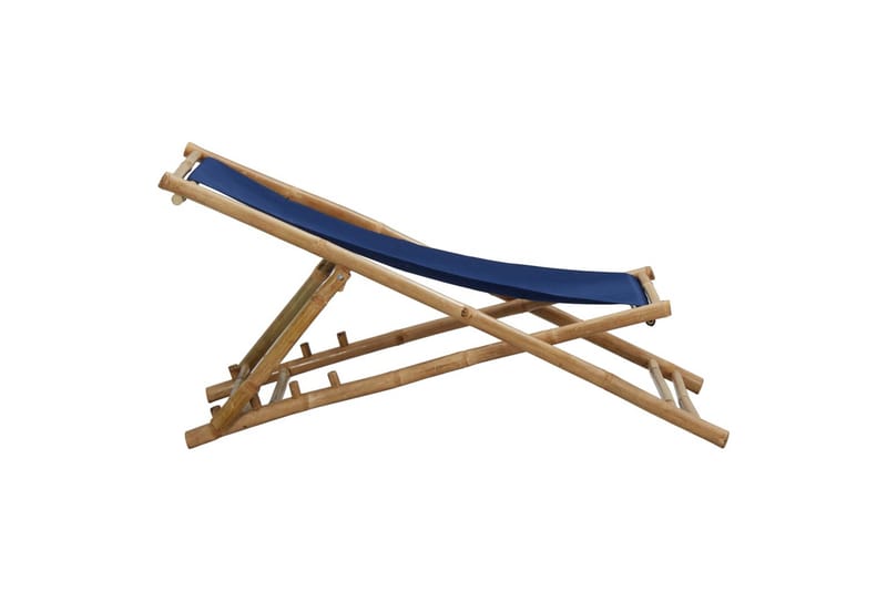 Liggestol bambus og lærred marineblå - Blå - Solstole