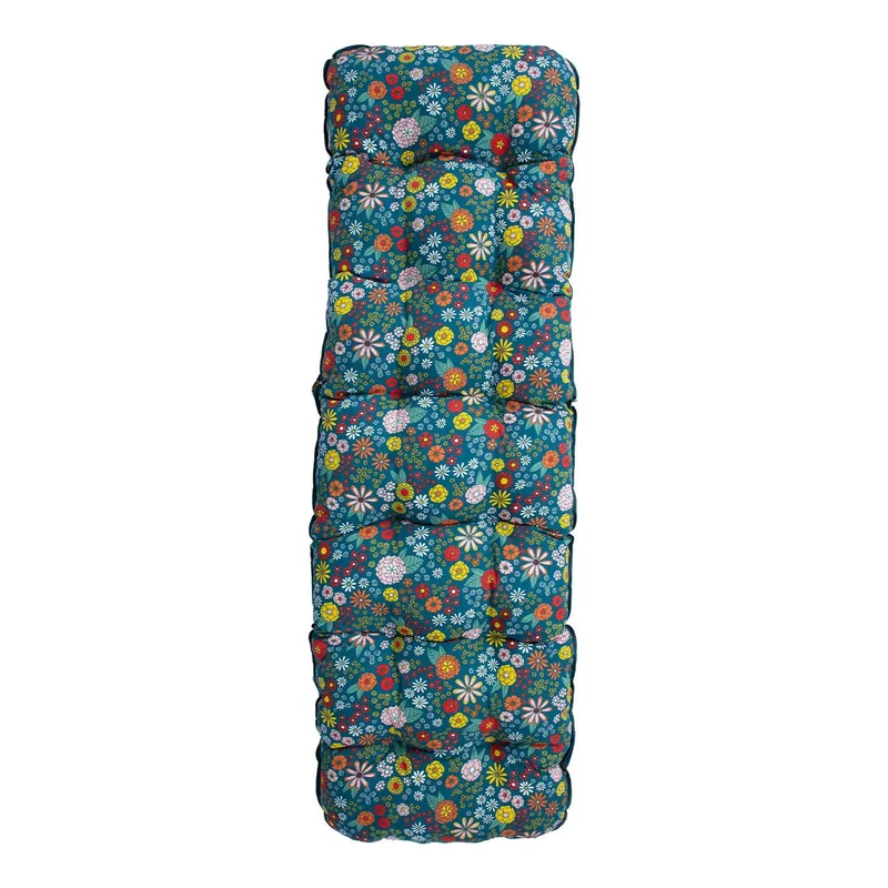 Liggestol HOME4YOU Baden-Baden Blomstrende blomsterpude - grøn med blomstrende blomsterpude - Havemøbler - Havestole - Solstole - Baden Baden stol