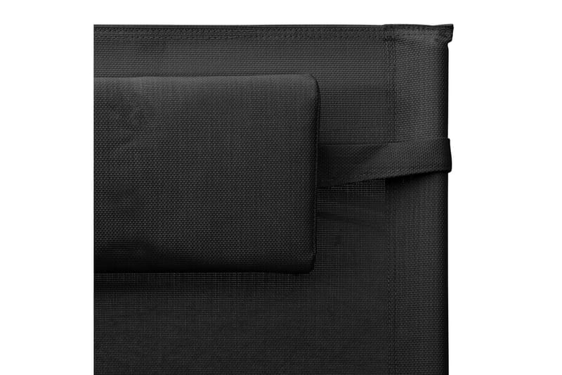 liggestole textilene 2 stk. sort og grå - Sort - Solstole
