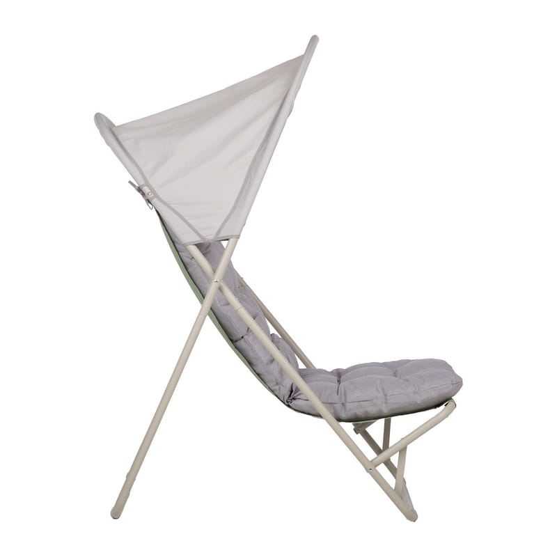 Loungestol HOME4YOU Piper med baldakin beige - Beige - Havemøbler - Havestole - Solstole - Strandstol