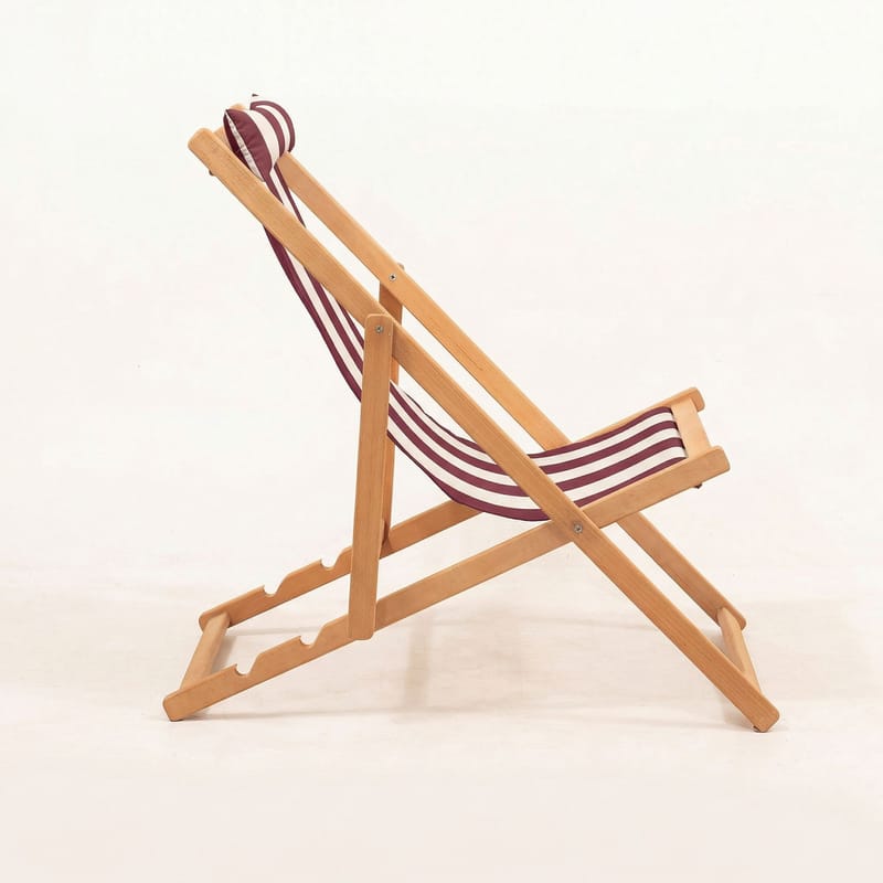 Romira Solseng udendørs - Bordeauxrød og hvid - Havemøbler - Havestole - Solstole - Dækstol