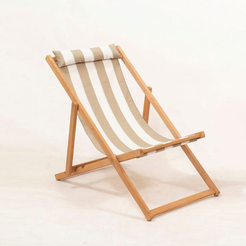 Romira Solseng udendørs - Brun og hvid - Havemøbler - Havestole - Solstole - Dækstol