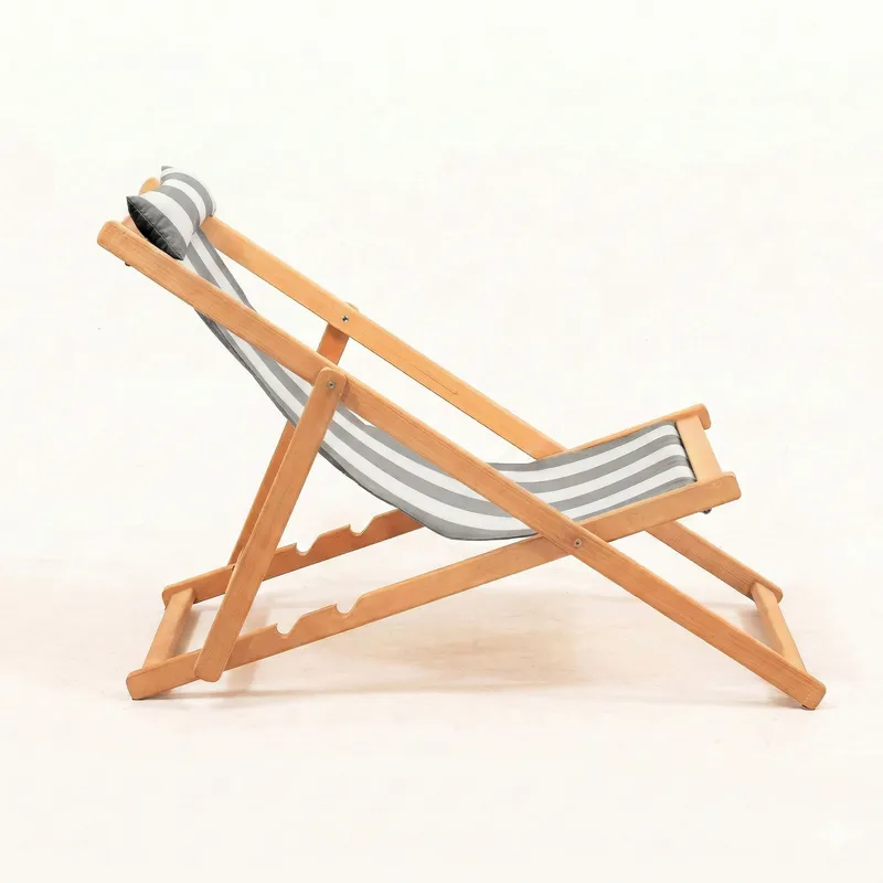 Romira Solseng udendørs - Grå og hvid - Havemøbler - Havestole - Solstole - Dækstol