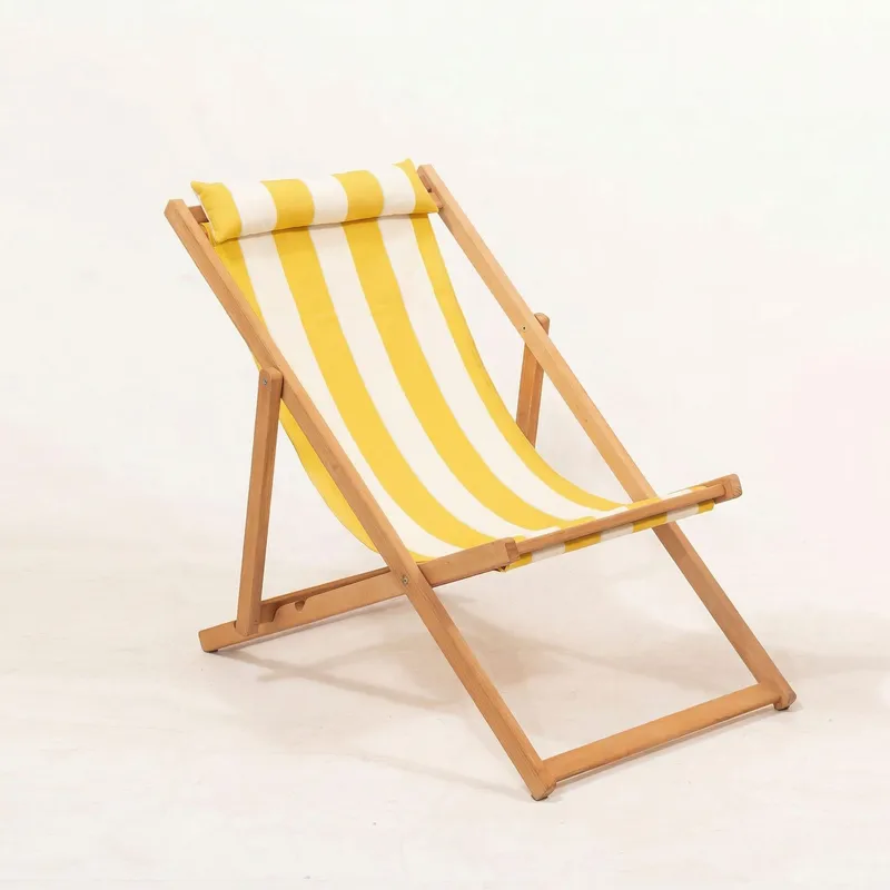 Romira Solseng udendørs - Gul og hvid - Havemøbler - Havestole - Solstole - Dækstol