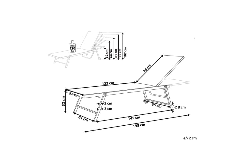 Solseng turkis PORTOFINO - Grøn - Havemøbler - Havestole - Solseng & solvogn