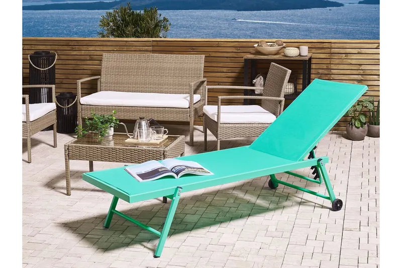 Solseng turkis PORTOFINO - Grøn - Havemøbler - Havestole - Solseng & solvogn