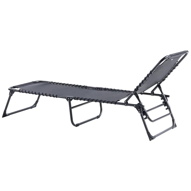 Solseng udendørs Ambato foldbar - Sort - Havemøbler - Havestole - Solseng & solvogn