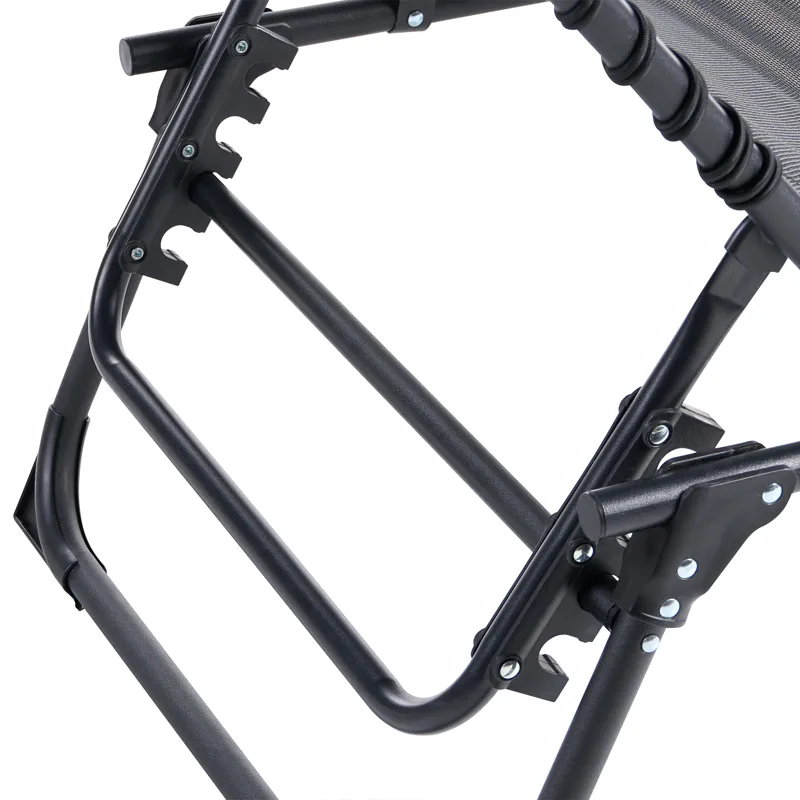 Solseng udendørs Ambato foldbar - Sort - Havemøbler - Havestole - Solseng & solvogn