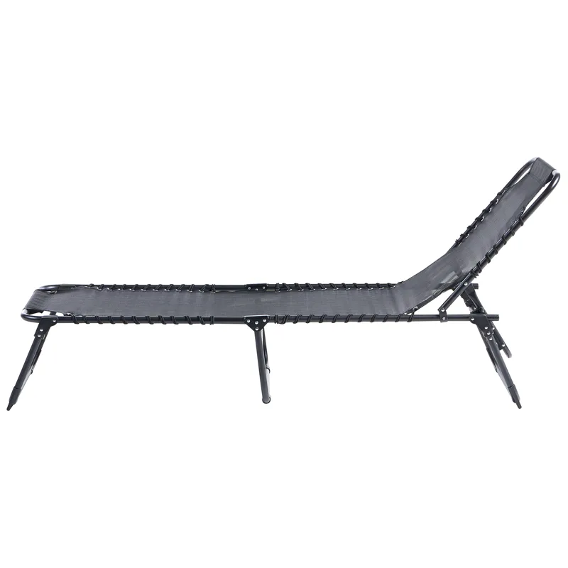 Solseng udendørs Ambato foldbar - Sort - Havemøbler - Havestole - Solseng & solvogn