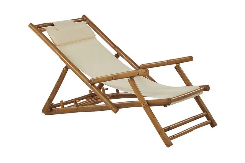 Solstol 2 stk lyst træ / beige ATRANI - Træ / natur - Havemøbler - Havestole - Solstole