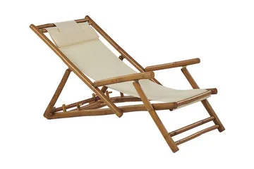 Solstol 2 stk lyst træ / beige ATRANI - Træ / natur - Havemøbler - Havestole - Solstole