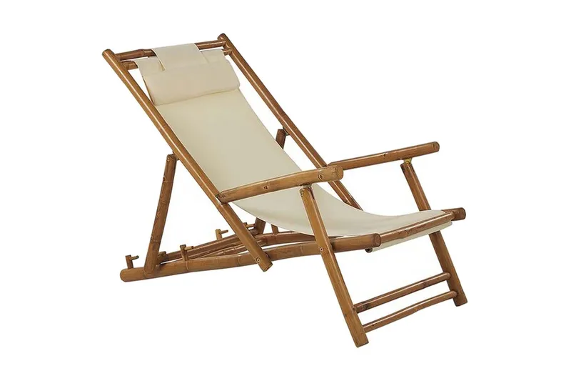 Solstol 2 stk lyst træ / beige ATRANI - Træ / natur - Havemøbler - Havestole - Solstole