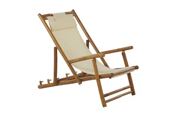 Solstol 2 stk lyst træ / beige ATRANI - Træ / natur - Havemøbler - Havestole - Solstole