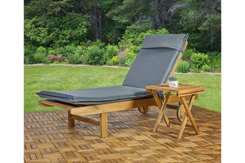 Solstol FINLAY 193x60xH30cm Akacia olieret - Havemøbler - Havestole - Solseng & solvogn