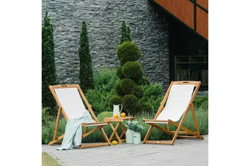 Solstol FINLAY 625x108xH105cm ramme: Akacia - Havemøbler - Havestole - Solstole
