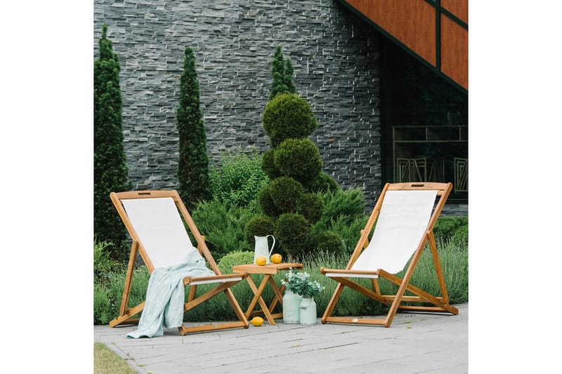 Solstol FINLAY 625x108xH105cm ramme: Akacia - Havemøbler - Havestole - Solstole