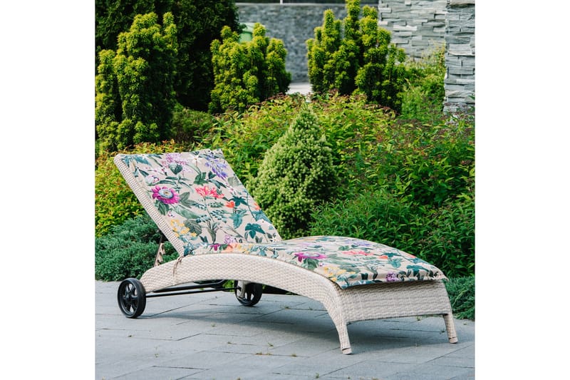 Solstol WICKER 73x196x99cm farve: beige - Havemøbler - Havestole - Solstole