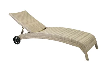 Solstol WICKER 73x196x99cm farve: beige - Havemøbler - Havestole - Solstole