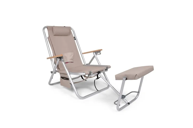 Strandstol & campingstol Fritab Friluftsstol Fritab ROXY med køletaske/mobillomme Beige - Havemøbler - Havestole - Solstole - Strandstol