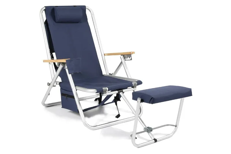 Strandstol & campingstol Fritab Friluftsstol Fritab ROXY med køletaske/mobillomme Blå - Havemøbler - Havestole - Solstole - Strandstol