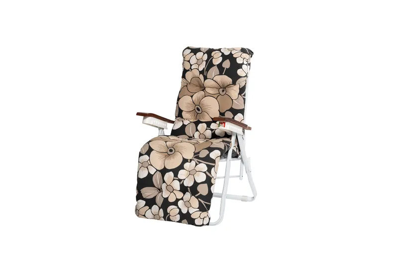 Tourra Baden Baden Stol med Hynde, Hvid/Blomstret