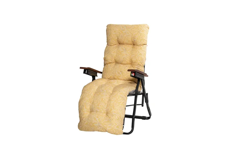 Tourra Baden Baden Stol med Hynde - Sort/Gul - Havemøbler - Havestole - Solstole - Baden Baden stol