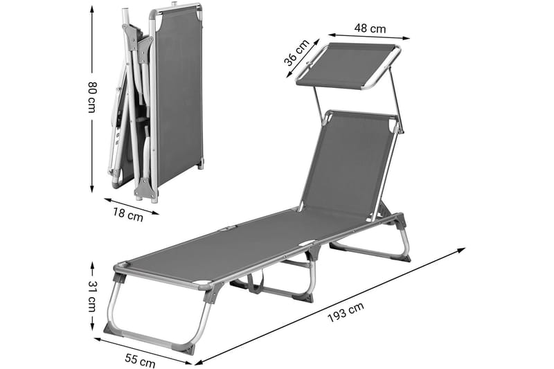 SONGMICS Solstol 193 cm - Songmics - Solstole