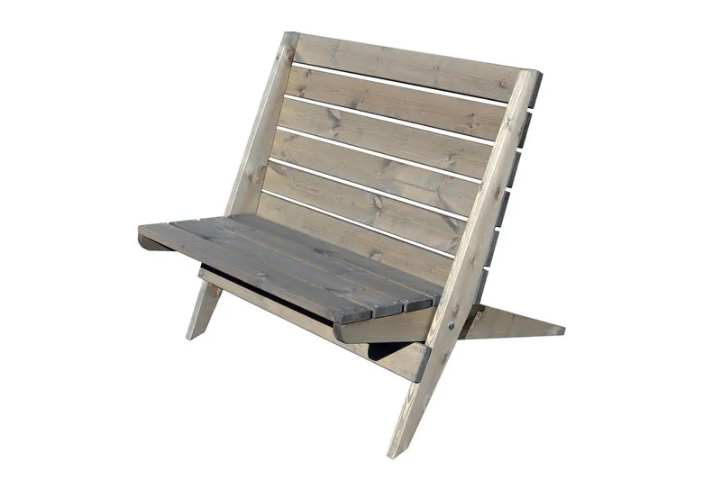 Stol EcoFurn Granny Double Fyr Oljad Grå, Grå