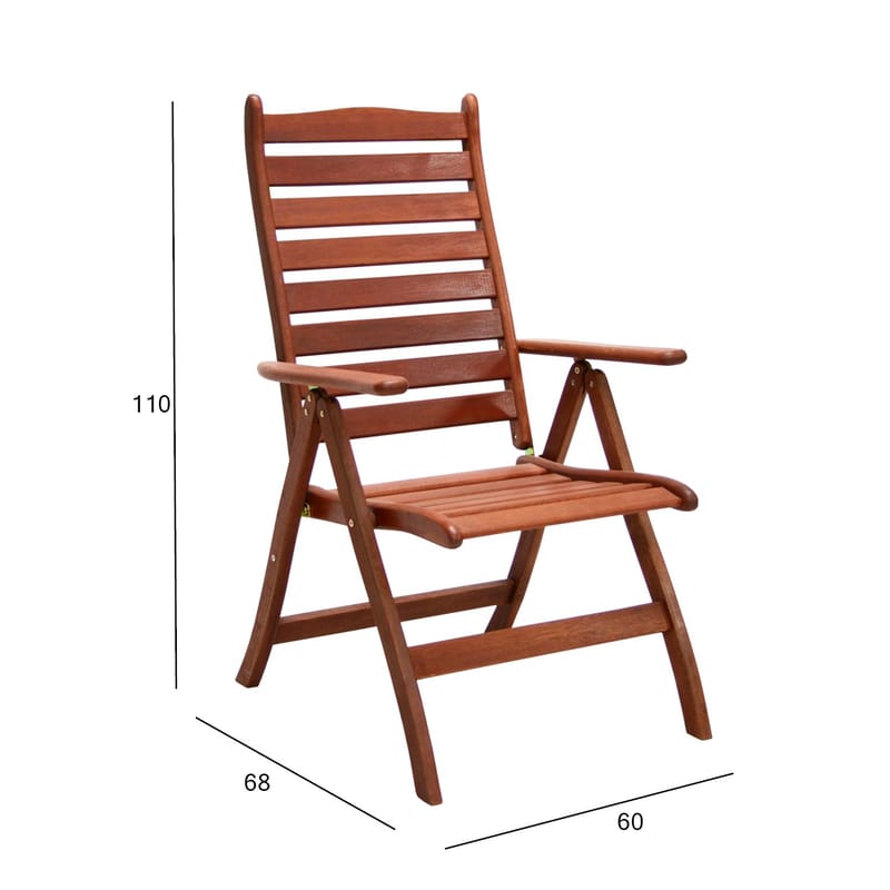 Stol HOME4YOU Bordeaux Meranti - Brun - Havemøbler - Havestole - Positionsstole