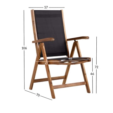 Stol HOME4YOU Fabiola sort - Sort - Havemøbler - Havestole - Positionsstole