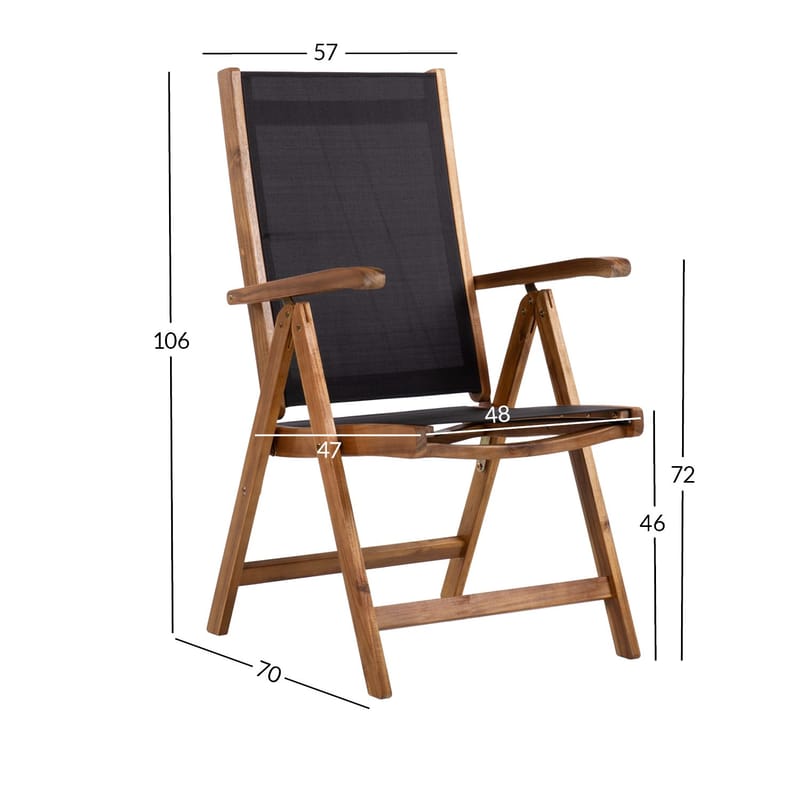 Stol HOME4YOU Fabiola sort - Sort - Havemøbler - Havestole - Positionsstole