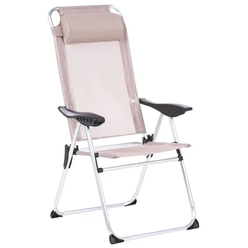 Stol udendørs Asine Aluminium foldbar - Beige/Sort - Havemøbler - Havestole - Positionsstole