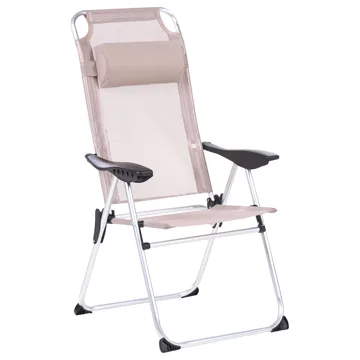 Stol udendørs Asine Aluminium foldbar - Beige/Sort - Havemøbler - Havestole - Positionsstole