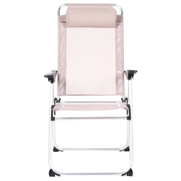 Stol udendørs Asine Aluminium foldbar - Beige/Sort - Havemøbler - Havestole - Positionsstole