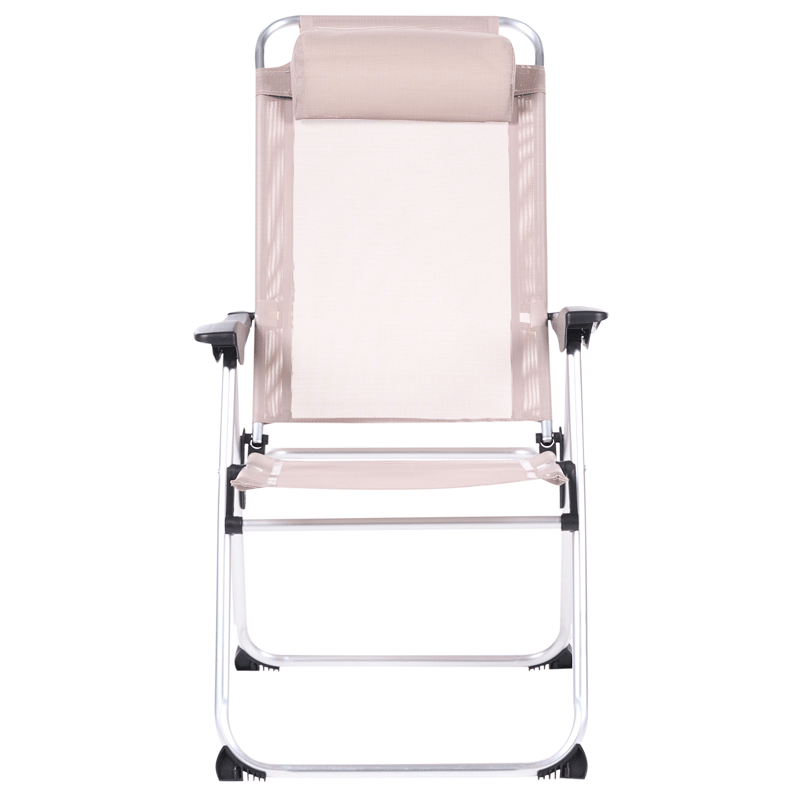 Stol udendørs Asine Aluminium foldbar - Beige/Sort - Havemøbler - Havestole - Positionsstole