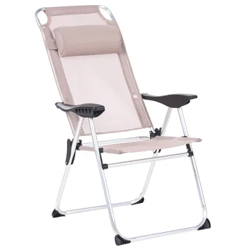 Stol udendørs Asine Aluminium foldbar - Beige/Sort - Havemøbler - Havestole - Positionsstole