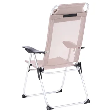 Stol udendørs Asine Aluminium foldbar - Beige/Sort - Havemøbler - Havestole - Positionsstole