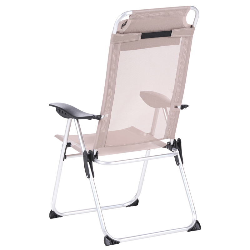 Stol udendørs Asine Aluminium foldbar - Beige/Sort - Havemøbler - Havestole - Positionsstole