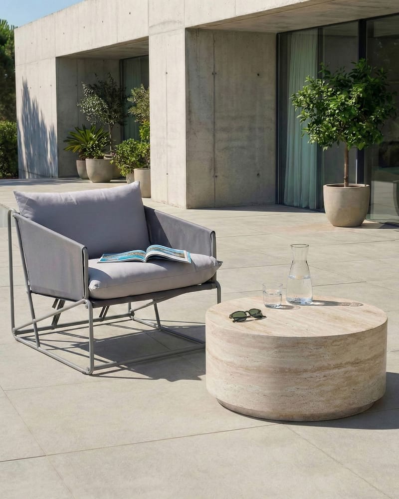 Stol udendørs med pude Ponte - Grå - Havemøbler - Havestole - Udendørs lænestol