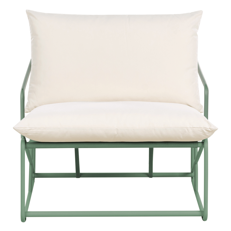 Stol udendørs med pude Ponte - Grøn/Beige - Havemøbler - Havestole - Udendørs lænestol