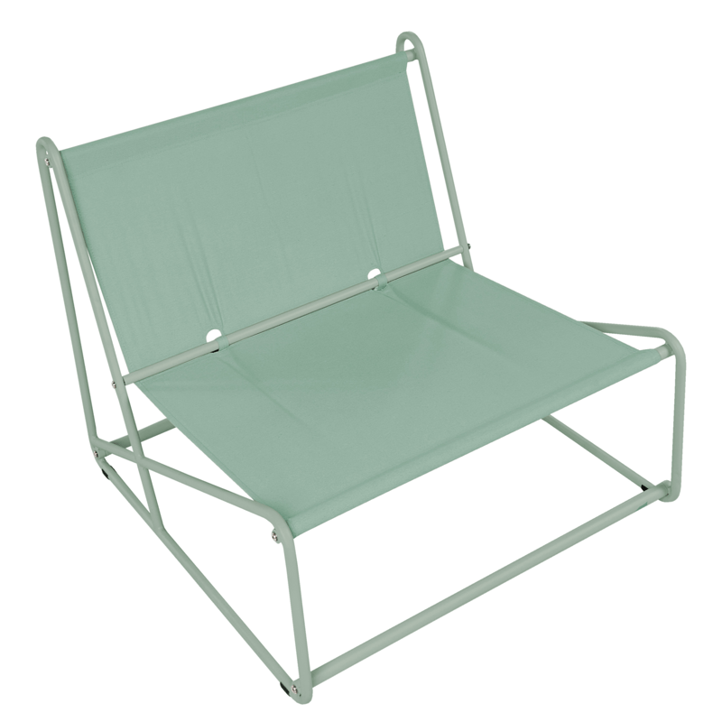 Stol udendørs med pude Pico Stål - Grøn/Beige - Havemøbler - Havestole - Udendørs lænestol